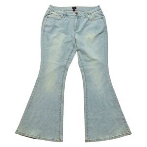 G.I.L.I. Womens Size 10P Dual Stretch Flared Denim Jeans Mid Rise Light Wash